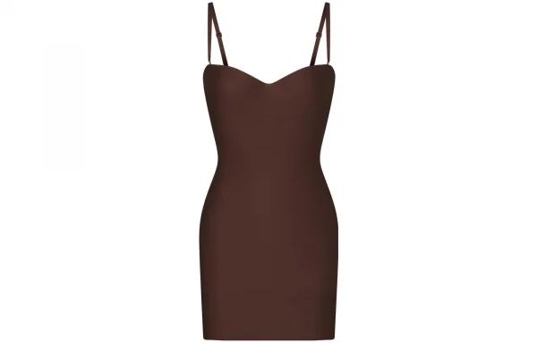 SKIMS BODY UNDERWIRE SLIP DRESS Slip Dresses Women's COCOA/Cocoa