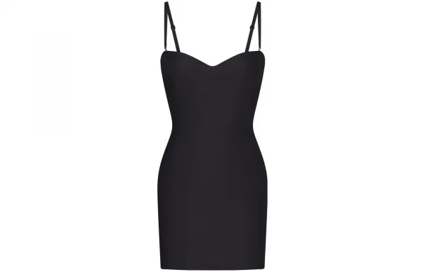 SKIMS BODY UNDERWIRE SLIP DRESS Slip Dress Women's ONYX/Onyx