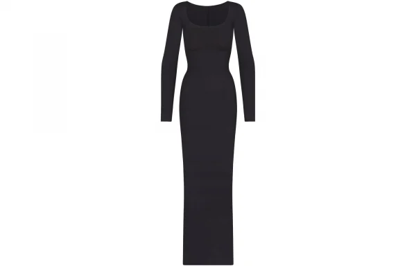 SKIMS BODY LONG SLEEVE LONG DRESS Long-Sleeved Dresses Women's ONYX/Onyx